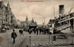 Stettin Am Dampfschiffsbollwerk 1915 II (leichter Mittelbug) - Pologne