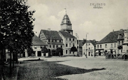 Zielenzig  Markplatz Bahnpost Posen Frankfurt Zug 574 1912 I - Pologne