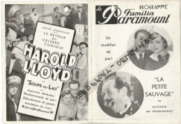FF / Programme CINEMA Ancien  FAMILIA PARAMOUNT LILLE 1936 / HAROLD LLOYD  LA PETITE SAUVAGE - Programma's