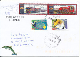 South Africa Cover Sent To Germany 23-8-2010 Topic Stamps TRAINS And FISH - Storia Postale