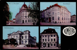 Rumburg Postamt Sparkasse Schützenhaus Rathaus I-II (Randmangel, Ecken Abgestossen) - Tsjechië