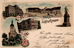 Schluckenau K.K. Fachschule Marktplatz Kirche 1899 I-II (fleckig) - Tschechische Republik