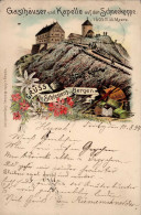 Schneekoppe Im Riesengebirge Gasthäuser Kapelle Vorläufer 1894 I-II (Eckstauchungen) - Czech Republic
