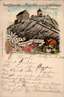 Schneekoppe Im Riesengebirge Gasthäuser Kapelle Vorläufer 1894 I-II (Eckstauchungen) - Tschechische Republik