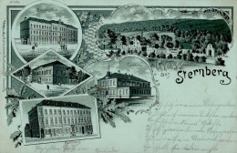 Sternberg Mondschein-Karte Bürgerschule Rathaus Schützenhaus 1898 II (Stauchung) - Czech Republic