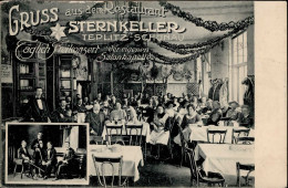 Teplitz-Schönau Gasthaus Sternkeller Salonkapelle Innenanischt 1915 I-II (fleckig, Randmangel, Stauchungen) - Tschechische Republik