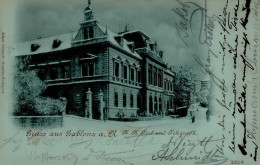 Gablonz An Der Neiße Mondschein-Karte Winter-Karte Postamt 1899 I-II (Marke Entfernt) - Tchéquie