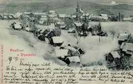 Hochstadt An Der Iser Mondschein-Karte Winter-Karte 1900 II (Stauchung) - Tchéquie