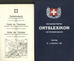 Schweiz Orts-Lexikon Mit Verkehrskarte Von Jacot, Arthur 1957, Verlag Bucher Luzern, 392 S. Und 3 Verkehrskarten, Sehr G - Andere & Zonder Classificatie