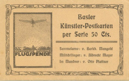 Basel (Basel-Stadt) 4 Basler Künstler-Postkarten1913 Schweizerische Nationale Flugspende Mit Originalumschlag I-II - Sonstige & Ohne Zuordnung