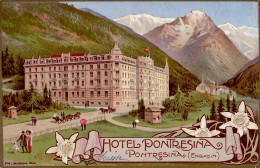 Pontresina (Graubünden) Hotel Pontresina 1913 II (kleine Stauchung) - Altri & Non Classificati