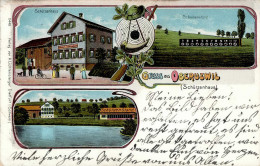 Oberuzwil (St. Gallen) Gasthaus Schützenhaus Scheibenstand Schützenstand 1905 I-II (Eckstauchungen, Fleckig) - Otros & Sin Clasificación