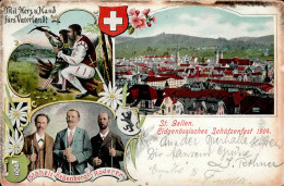 St. Gallen (St. Gallen) Eidgenössisches Schützenfest 1904 II- (Reißnagelloch, Kleine Stauchung, Ecken Abgestoßen) - Altri & Non Classificati