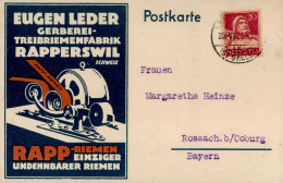 Rapperswil (St. Gallen) Werbe-AK Gerberei Und Riemenfabrik Leder, Eugen 1924 I-II - Other & Unclassified