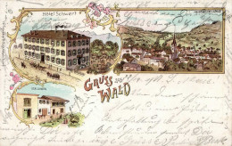 Wald (Zürich) Hotel Schwert Stallungen 1901 I-II (Eckstauchungen, Fleckig) - Otros & Sin Clasificación