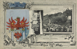 Meran (Südtirol) Wappen Leporello Kirche Berge 10 Kleine Ansichten. I-II (fleckig, Ecken Abgestossen) - Autres & Non Classés