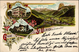 St. Ulrich Gröden (Italien) Gasthof Zum Adler Villa Adler 1898 I-II - Other & Unclassified