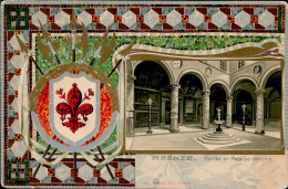 Firenze (Italien) Cortile Di Palazzo Wappen Prägedruck II (Reißnagelloch, Ecken Abgestossen) - Altri & Non Classificati