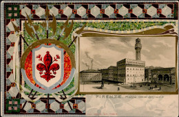 Firenze (Italien) Piazza Della Signoria Wappen Prägedruck II (Reißnagelloch, Stauchung, Ecken Abgestossen) - Sonstige & Ohne Zuordnung