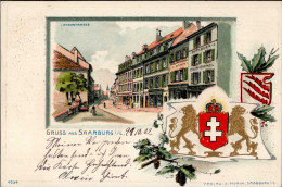 Saarburg (Frankreich) Präge-Karte Papierhandlung Morin Huthandlung 1902 I - Other & Unclassified