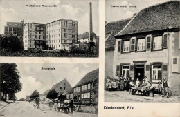 Diedendorf (Elsass) Fabrik Wolfskircher Walzenmühle Hauptstrasse Gasthaus Heckel I-II (Marke Entfernt, Fleckig) - Otros & Sin Clasificación