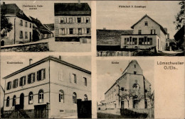 Lümschweiler (Elsass) Pfarrhaus Badeanstalt Gasthaus S. Zaessinger Knabenschule 1916 I-II (fleckig) - Other & Unclassified