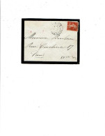 75 PARIS 2 Plis Avec Semeuse 10c Rouge Cachets Manuels 1161 - 1906-38 Säerin, Untergrund Glatt