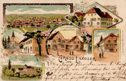 Landser (Elsass) Gasthaus Huck Post Gasthaus Zum Roten Ochsen Kloster Kirchgasse Notariat 1900 I-II (fleckig, VS Klebere - Other & Unclassified