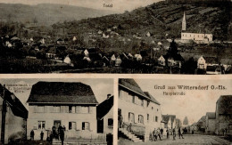 Wittersdorf (Elsass) Spezereihandlung Kirche 1916 I-II (fleckig) - Other & Unclassified