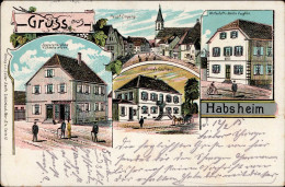 Habsheim (Elsass) Gasthaus Voegtlin Handlung Hüser, Charles Fahrrad 1915 II (RS Leicht Fleckig Und Ecken Bestoßen) Cycle - Autres & Non Classés