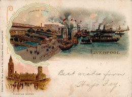 Liverpool (Großbritannien) Mini-AK (12,2cm X 9cm) Hafen 1898 II (Stauchung, Marke Entfernt) - Sonstige & Ohne Zuordnung