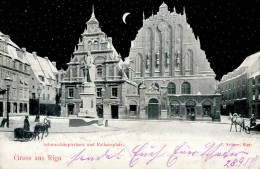 Riga (Lettland) Winter-Karte Rathaus 1917 I - Lettonie