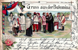 Burkowina Rumänen Israeliten Huzulen Lipowaner Ruthenen Menschen 1899 - Rumania