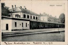 Nisch (Serbien) Bahnhof 1917 I-II (Ecken Abgestossen) - Servië