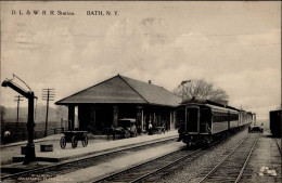 Bath NY (USA) Bahnhof Eisenbahn I-II (Ecken Gestaucht, Fleckig) Chemin De Fer - Otros & Sin Clasificación