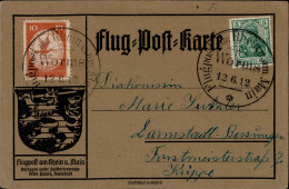 Flugpost Am Rhein U. Main Postluftschiff Schwaben Ab Worms 12.6. 1912 (rs. Mit Text) - Otros & Sin Clasificación