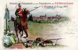 Bayern-GSK Ansbach Festpostkarte K.B. Königs-Ulanen-Regiment 1903 I-II - Sonstige & Ohne Zuordnung