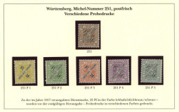 Altdeutschland Württemberg Dienstmarke Probedrucke P1-P5 Postfrisch** - Other & Unclassified