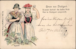 Württemberg-GSK Stuttgart Frauen In Tracht 1896 I-II Femmes - Autres & Non Classés