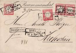 Deutsches Reich 1 Groschen Kleiner Brustschild In MiF Mit Großem Brustschild Auf Reco-Brief Ab Breslau 1872 II (Bug) - Autres & Non Classés