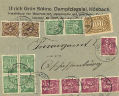 BAYERN - HÖSBACH,Kr.Alzenau,Ufr. Inflabrief D. DAMPFZIEGELEI Ulrich Grün Söhne  Hösbach 23.8.23 I-II - Other & Unclassified