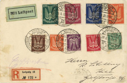 Deutsches Reich Luftpost R-Brief Flugpostmarken Holztaube I Kpl. 1922 I-II (fleckig) - Autres & Non Classés