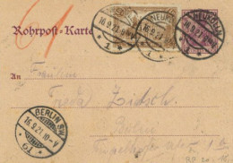 Inflation Rohrpostkarte Berlin-Neukölln ZuFr 1921 I-II - Otros & Sin Clasificación