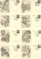 3. Reich Ganzsachenserie Tag Der Briefmarke 1941 Truppengattungen Kpl., Sonderstempel - Andere & Zonder Classificatie