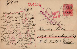WK I Militärverwaltung In Rumänien Ganzsache Mit Zensur 1917 I-II - Sonstige & Ohne Zuordnung