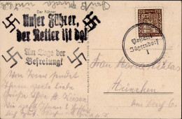 Sudetenland Befreiungsstempel Postamt Jägerndorf Auf AK Adolf Hitler 1938 I-II - Andere & Zonder Classificatie