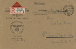 Generalgouvernement R-Brief Einschreiben Postsache Kattowitz (Oberschlesien) 1942 - Autres & Non Classés