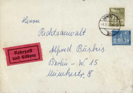 Berlin Rohrpost Und Eilbote Mit Frankatur Stadtbilder 1958 II (Brief Mängel RS) - Altri & Non Classificati