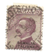 (COLONIE E POSSEDIMENTI) 1926-1930, SOMALIA, SOPRASTAMPATI, 20c - 1 Francobollo Usato (CAT. SASSONE N.95) - Somalië