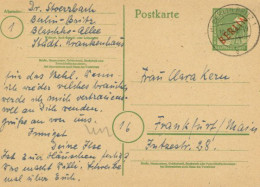 Berlin Ganzsache Rotaufdruck (II. Kontrollrat) 10. Juni 1949 - Autres & Non Classés